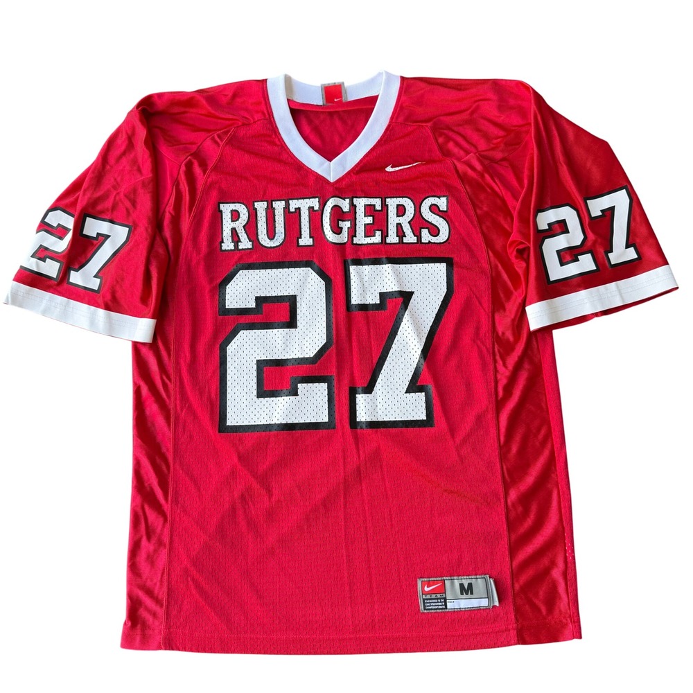 Vintage Nike Team Rutgers Scarlet Knights #27 Football Jersey Mens Medium Red